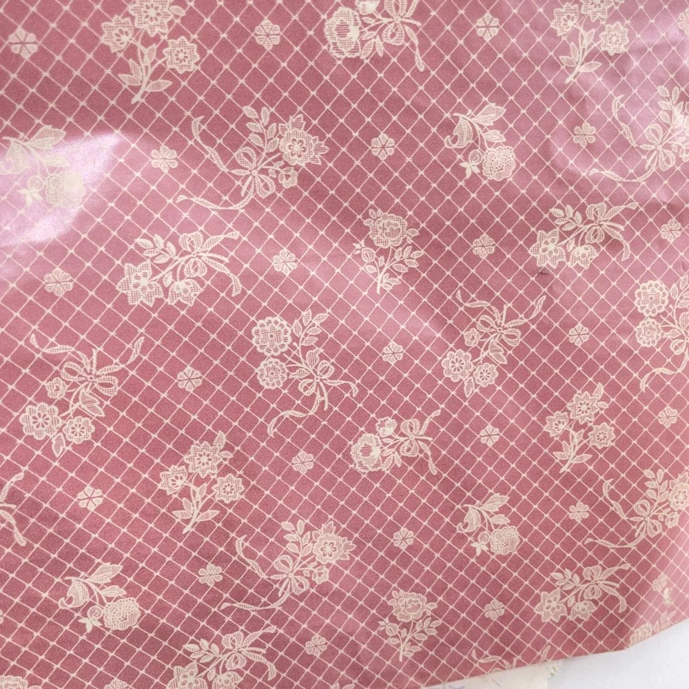 Hallmark American Greetings Vintage Gift Wrap Ribbon Lot Pink Floral Bear 1980s